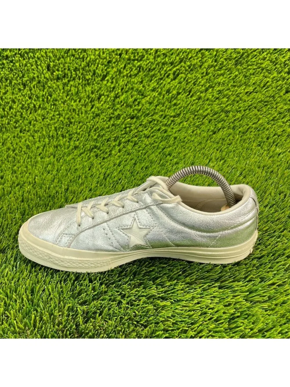 Converse One Star Pro OX Womens Size 9 Silver Casual Athletic Shoes Sneakers